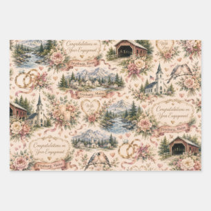 Fryeburg Maine Verlobungsfeier Verpackung Geschenkpapier Set