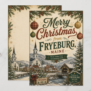 Fryeburg Maine Weihnachtsgrußkarte Feiertagskarte