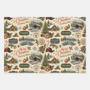 Fryeburg Maine Weihnachtspapier Geschenkpapier Set