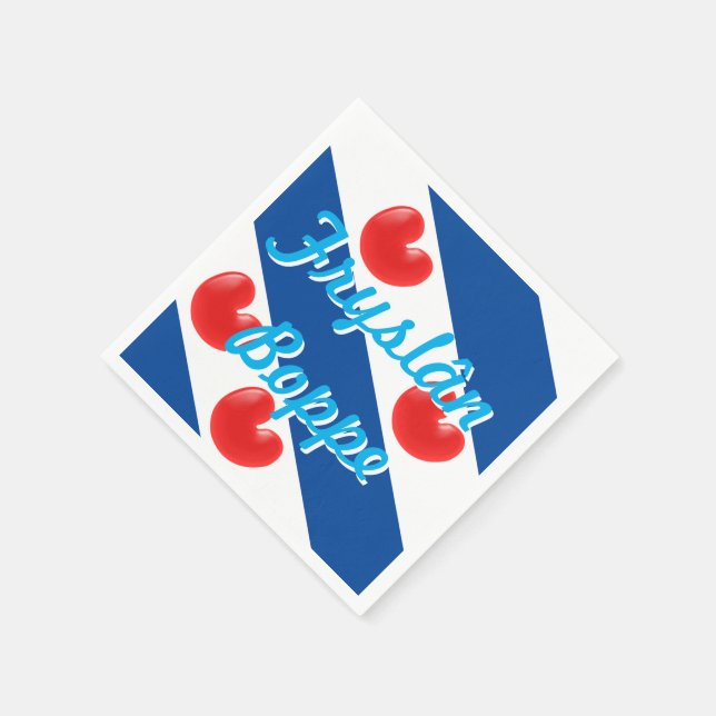 Fryslan Boppe Friesland Flag Serviette (Ecke)