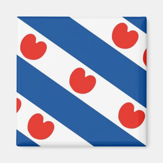 Fryslan, Frise Drapeau Frisien Aimant Frigo (Devant)