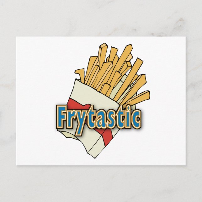 Frytastic ~ French Fries Fantastische Junk Foods Postkarte (Vorderseite)