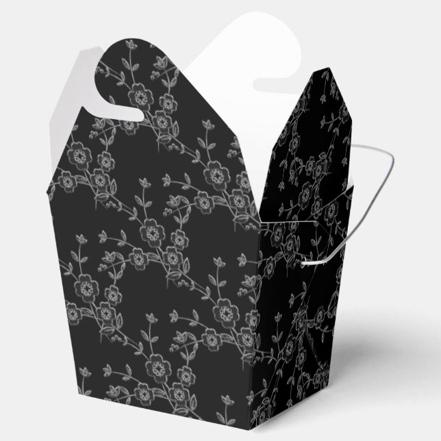 FS Style 1-Black-Silver-FAVOR BOXES entfernen Geschenkschachtel (Geöffnet)