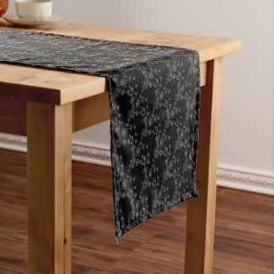 FS-Style 1-BLACK-SILVER-TABLE-RUNNER 14x72in Kurzer Tischläufer