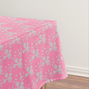 FS Style 1-Rosa-Weiß-52x70 BAUMWOLLE Tischdecke