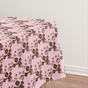 FS Style 1-Soft Pink-Brown-52x70 COTTON TABLECLOTH Tischdecke