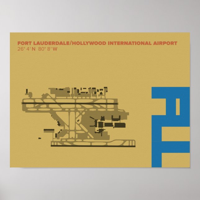 Ft. Affiche du diagramme de l'aéroport de Lauderda (Devant)