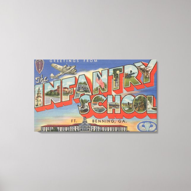 Ft. Benning, Georgia - Infanterie-Schule Leinwanddruck (Vorderseite)