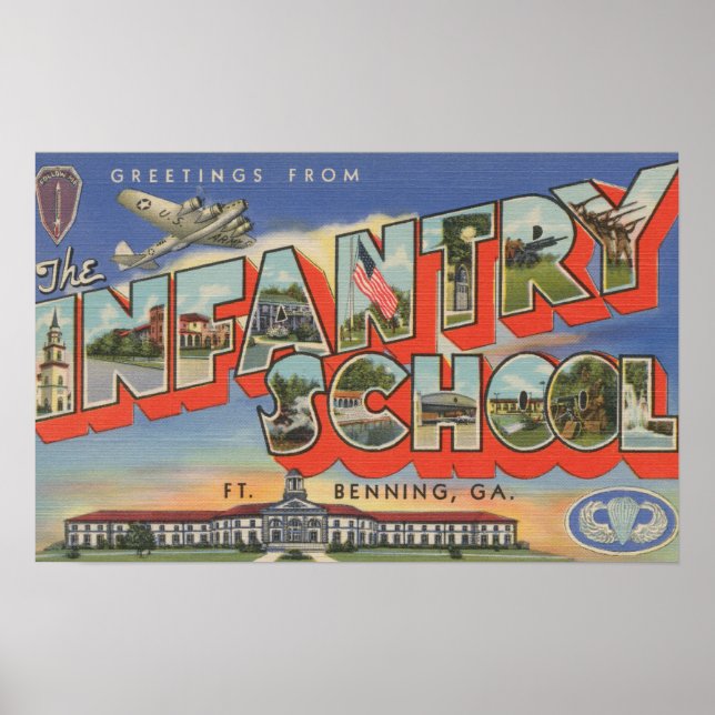 Ft. Benning, Georgia - Infanterie-Schule Poster (Vorne)