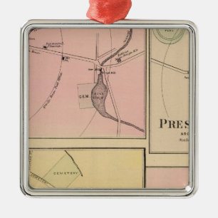 Ft Fairfield, Presque Insel, Karibu-Karte Silbernes Ornament