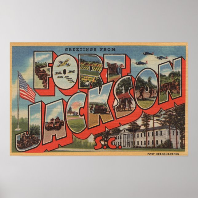 Ft. Jackson, South Carolina - Großbuchstaben Poster (Vorne)