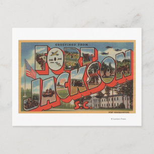Ft. Jackson, South Carolina - Großbuchstaben Postkarte