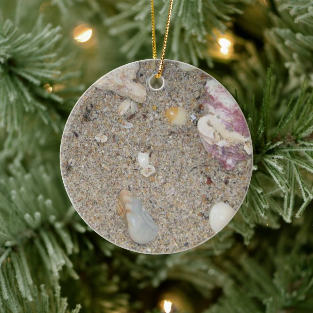 Ft. Lauderdale Beach Sand und Muscheln Keramik Ornament (Baum)