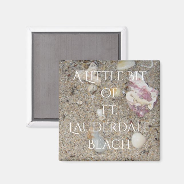 Ft. Lauderdale Beach Sand und Muscheln Magnet (Vorderseite/Rückseite)