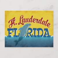 Ft Lauderdale Florida Dolphin Retro Vintage Reise