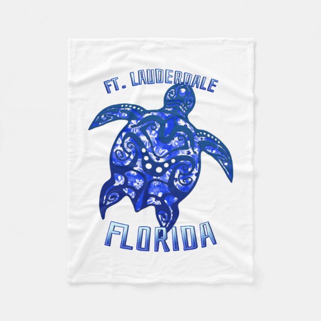 Ft Lauderdale Florida Vacation Tribal Turtle Fleecedecke (Vorderseite)