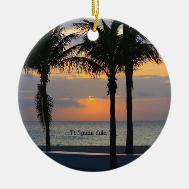 Ft. Lauderdale Sunrise Keramik Ornament (Vorne)