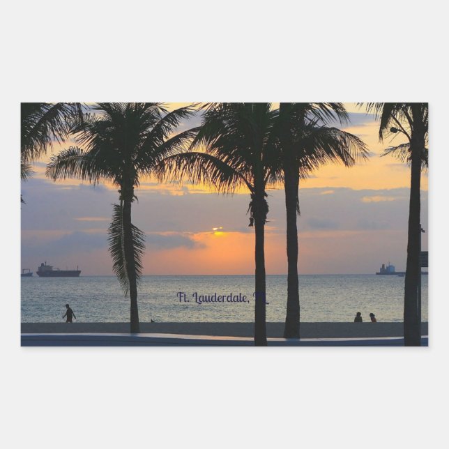 Ft. Lauderdale Sunrise Rechteckiger Aufkleber (Vorderseite)