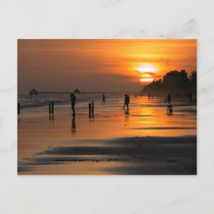 Ft. Myers Beach Florida bei Sonnenuntergang Postka Postkarte