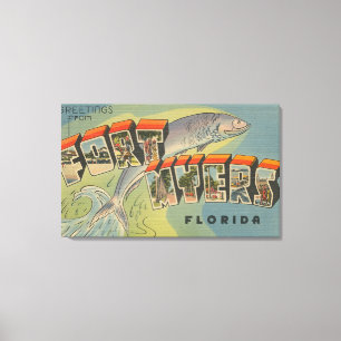 Ft. Myers, Florida - Große Buchstabenszenen Leinwanddruck