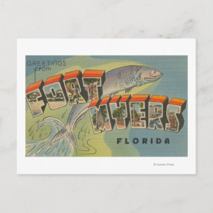 Ft. Myers, Florida - Große Buchstabenszenen Postkarte