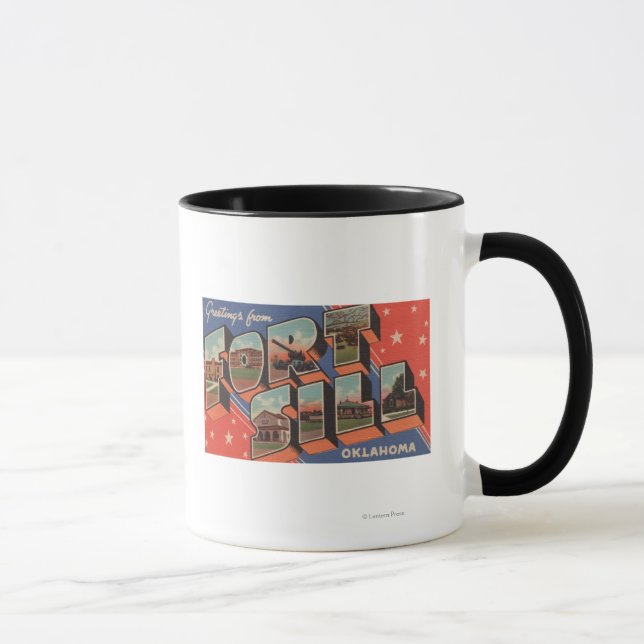 Ft. Sill, Oklahoma - Große Buchstabenszenen Tasse (Rechts)