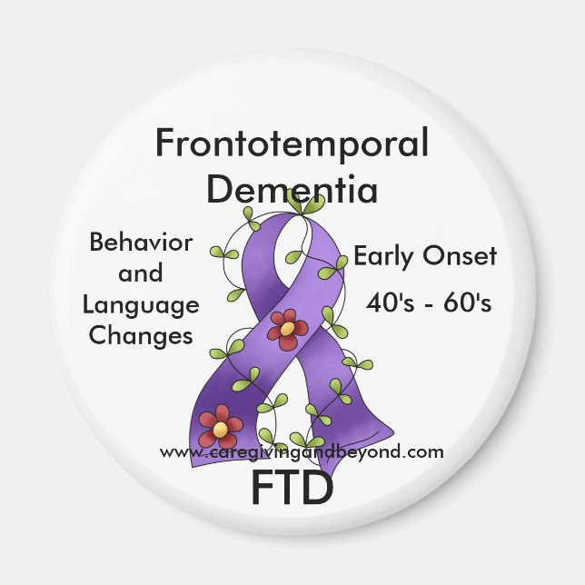 FTD, Frontotemporale Demenz, Lila Multifunktionsma Magnet (Vorne)