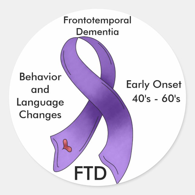 FTD, Frontotemporale Demenz-Sensibilisierungsgrupp Runder Aufkleber (Vorderseite)