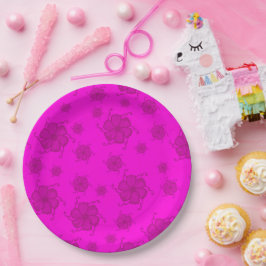 FTF Monochrome-Papier-Partyplatten in Hot Pink Pappteller
