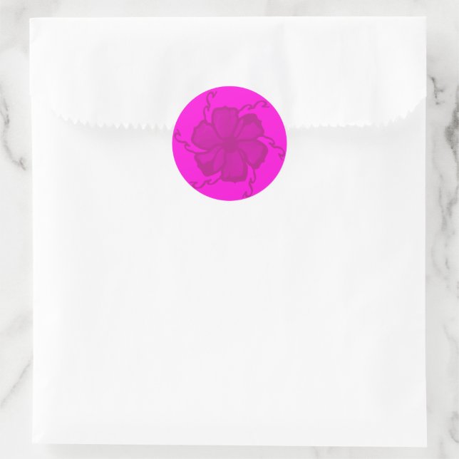 FTF Monochrome Sticker Seals in Hot Pink (Tasche)