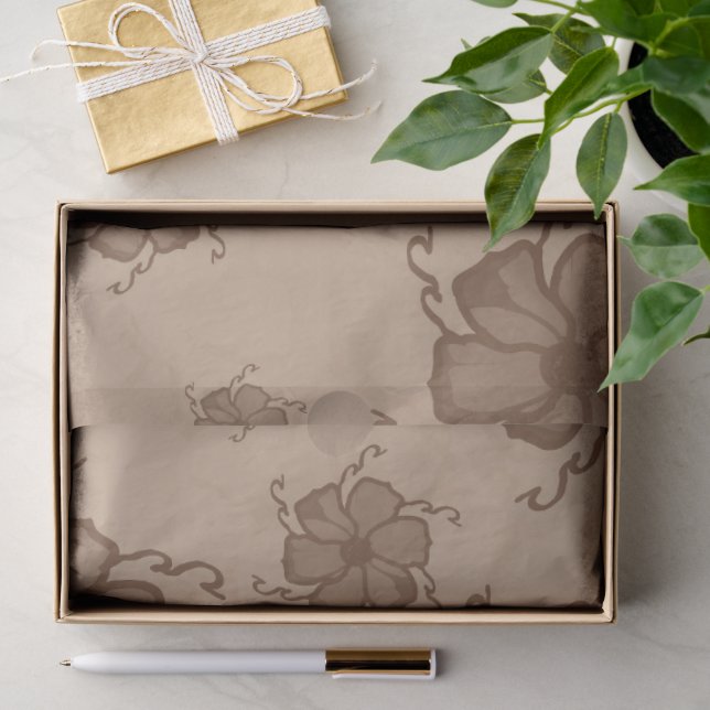 FTF Monochromes Seidenpapier in Erdtönen (Geschenk)