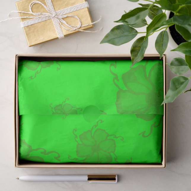 FTF Monochromes Seidenpapier in Grün (Geschenk)