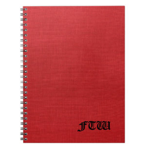 FTW-Monogramm für Red Linen Texture Foto Notizblock