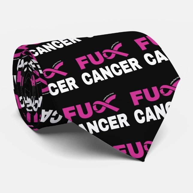 FU CANCER...Brustkrebs Krawatte (Gerollt)
