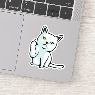 FU-Katze lustige unhöfliche Handgeste Aufkleber