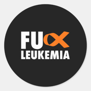 FU Leukämie Spaß Leukämie Bewusstsein Runder Aufkleber