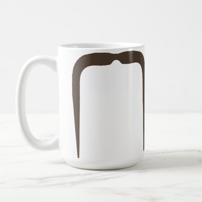 Fu Manchu Schnurrbart in Brown Kaffeetasse (Links)