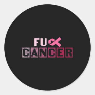 FU Pink Ribbon Brustkrebs Bewusstsein Runder Aufkleber