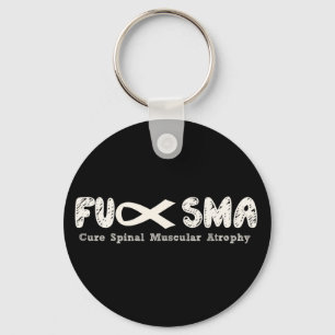 Fu SMA Awareness Ribbon Cream Schlüsselanhänger