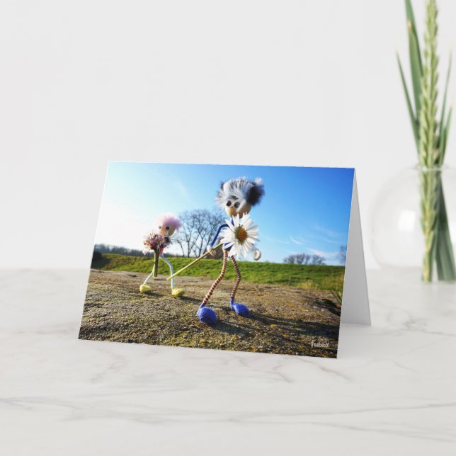 Fubby die madeliefjes plukken. dankeskarte (Vorderseite)