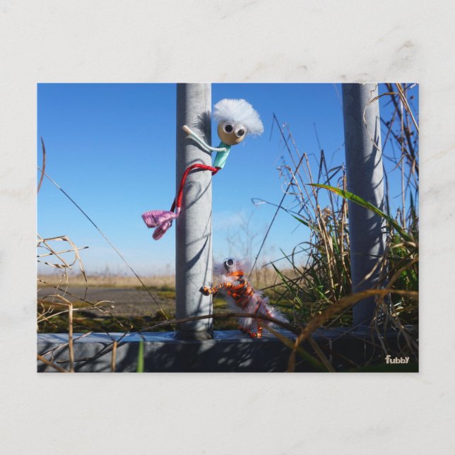 Fubby fantasie, op de vlucht voor een dier. postkarte (Vorderseite)