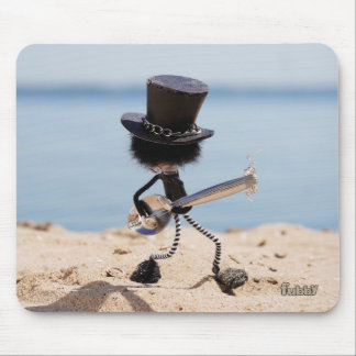 Fubby gitarist met look alike Slash hoed. Mousepad
