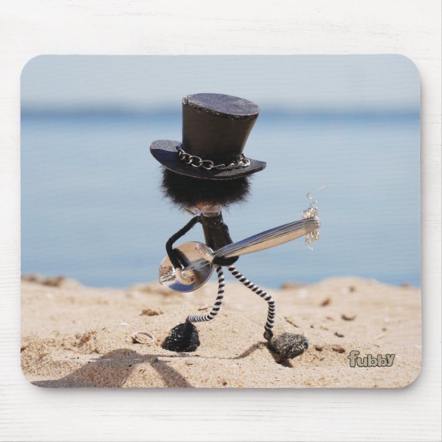 Fubby gitarist met look alike Slash hoed. Mousepad (Vorne)