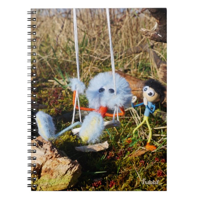 Fubby monster op de schommel. notizblock (Vorderseite)