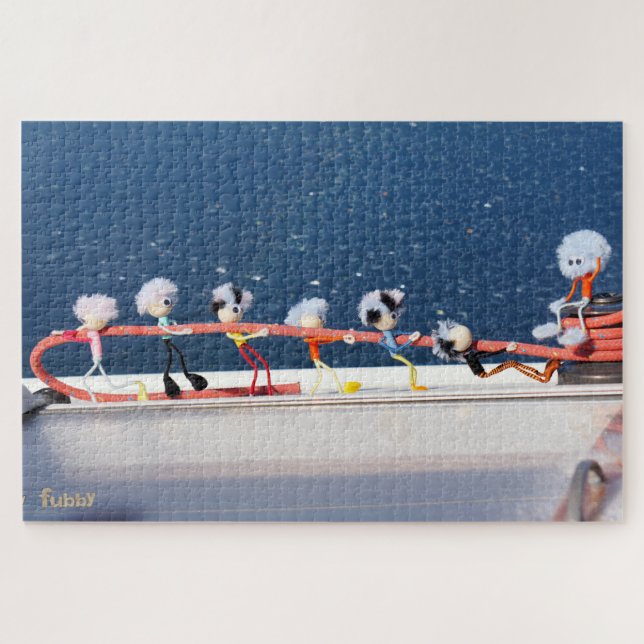 Fubby's die een lijn lieren van een Zeilboot. (Horizontal)