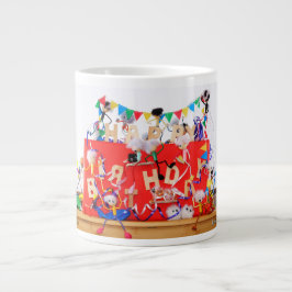 Fubby's die feest vieren voor verjaardag. Jumbo-Tasse