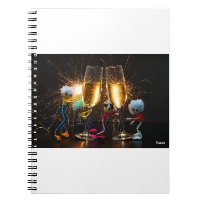 Fubby's die feestelijk proosten met vuurwerk. notizblock (Vorderseite)