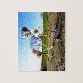 Fubby's in natuur met madeliefjes.