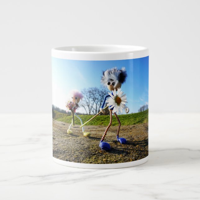 Fubby's in natuur met madeliefjes. Jumbo-Tasse (Vorderseite)