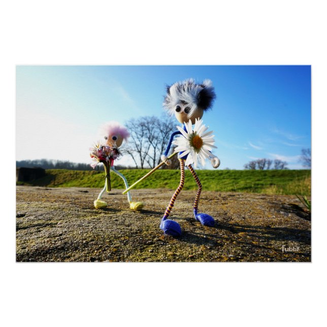 Fubby's in natuur met madeliefjes. poster (Vorderseite)